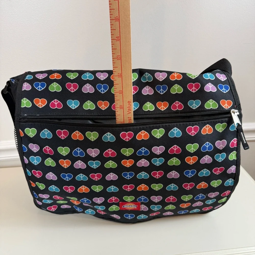 Dickies Rainbow‎ Hearts Crossbody Flap Messenger Large Shoulder Bag Computer